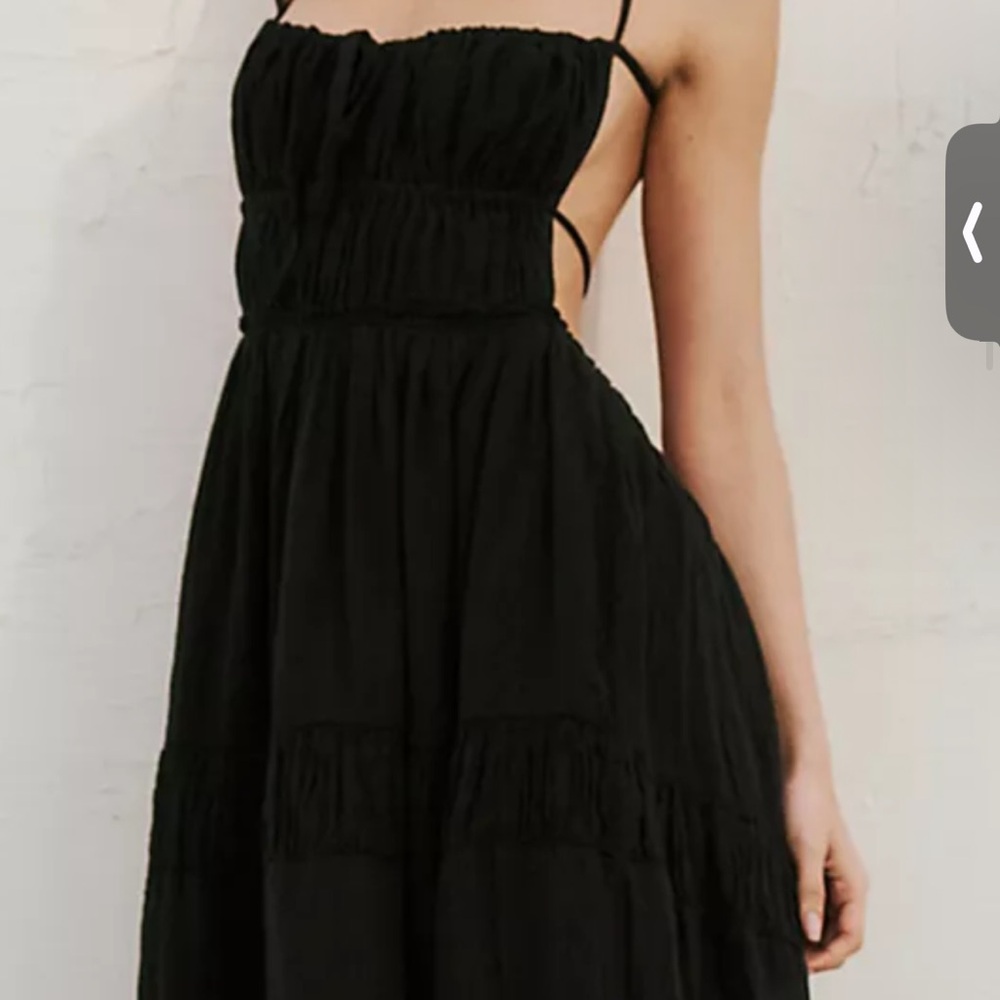 Elegant silky Black Strappy Dress